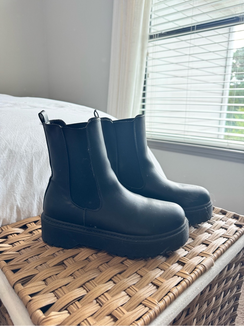 MIA Black Chunky Chelsea Platform Boots